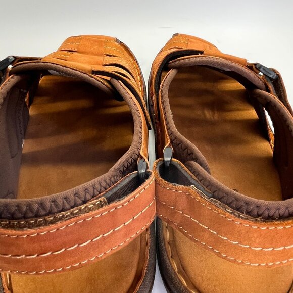 Propet Joseph Brown Fisherman Sandals Mens Size 15M Leather Comfort Hook Loop - Picture 9 of 15